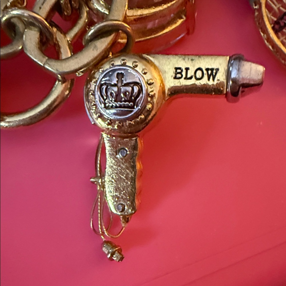 Retired 2000 Juicy Couture Gold/Silver 1”Hair Dryer Charm with wrapped up cord - Picture 2 of 2